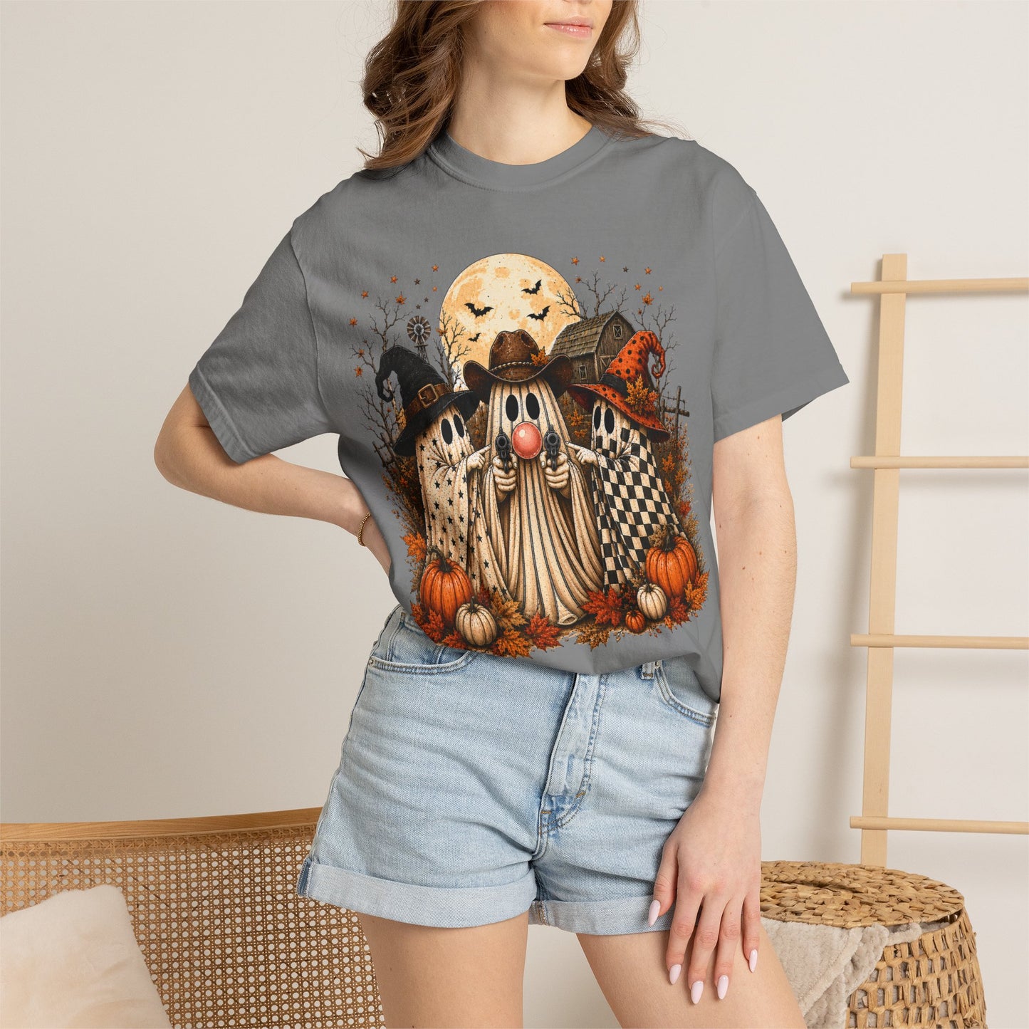 Halloween Gnome T-Shirt — Whimsical Pumpkin & Moon Fall Tee