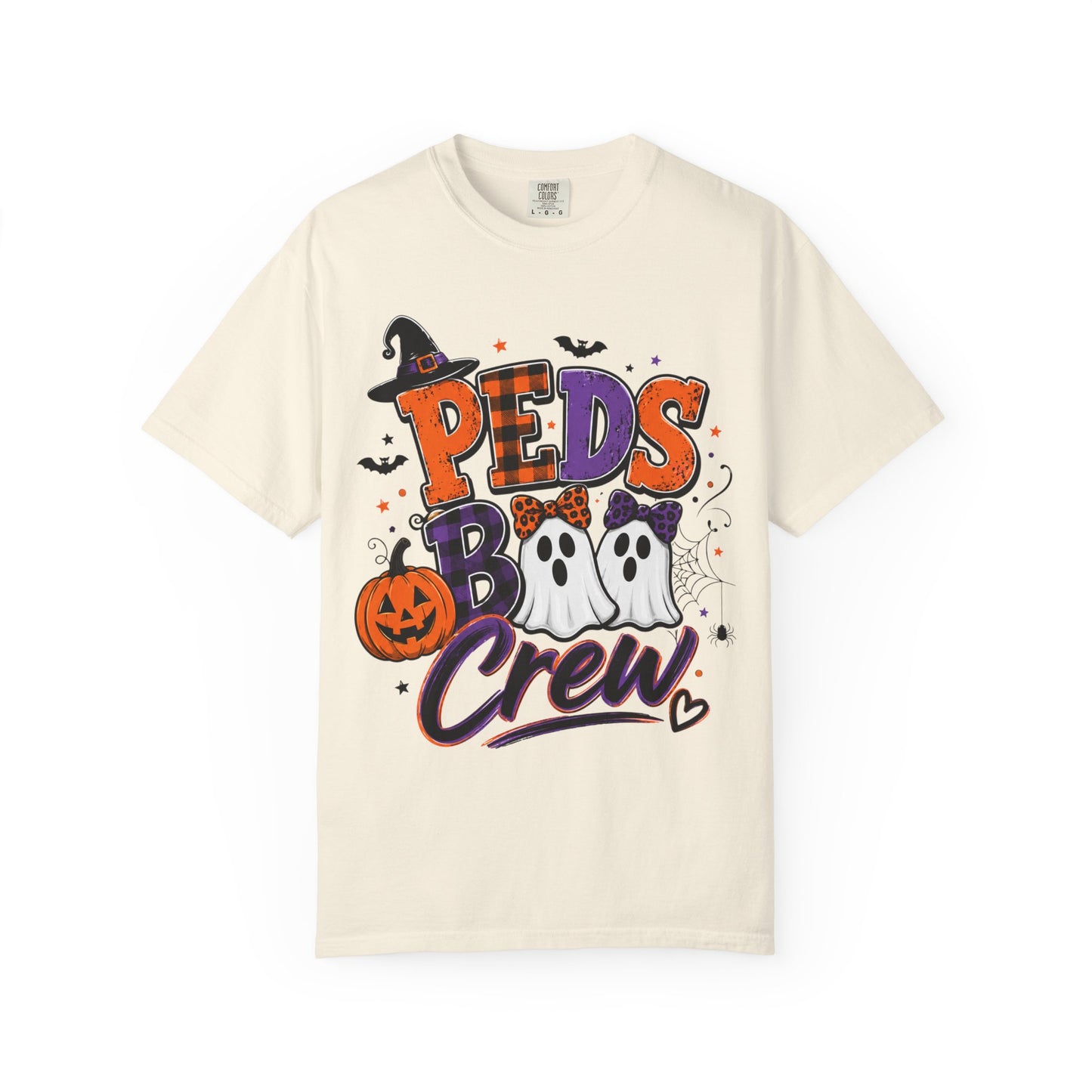 Peds Boo Crew T‑Shirt — Halloween Ghosts & Pumpkin Graphic Tee