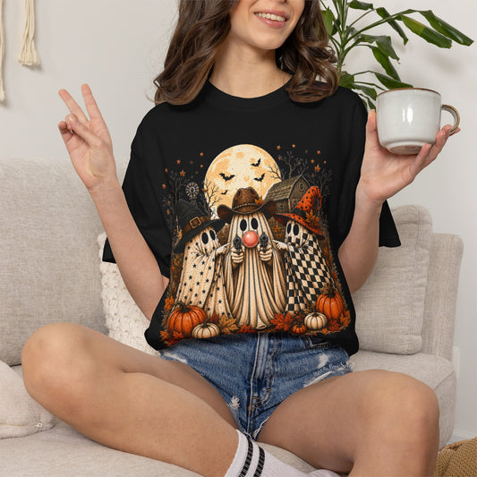 Halloween Gnome T-Shirt — Whimsical Pumpkin & Moon Fall Tee