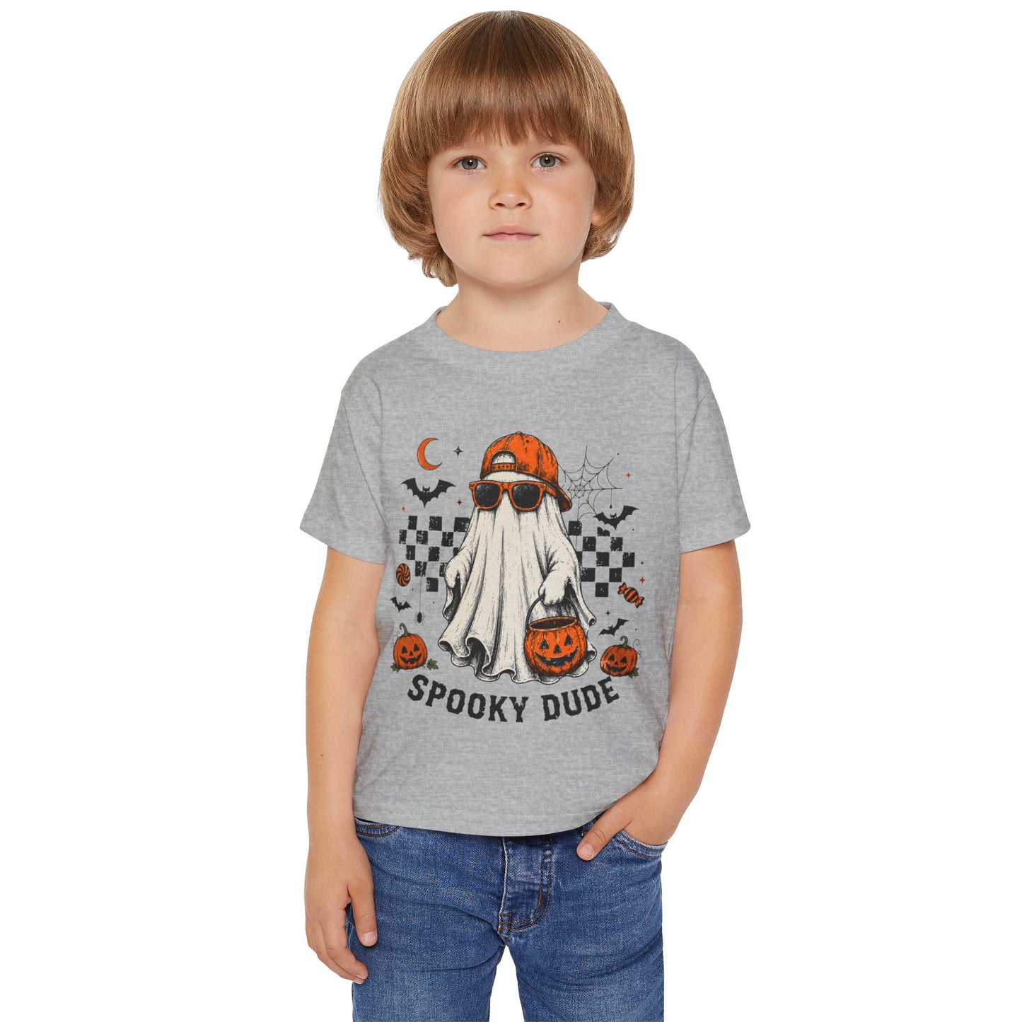 "Spooky Dude" Halloween Ghost Graphic -Toddler T-Shirt