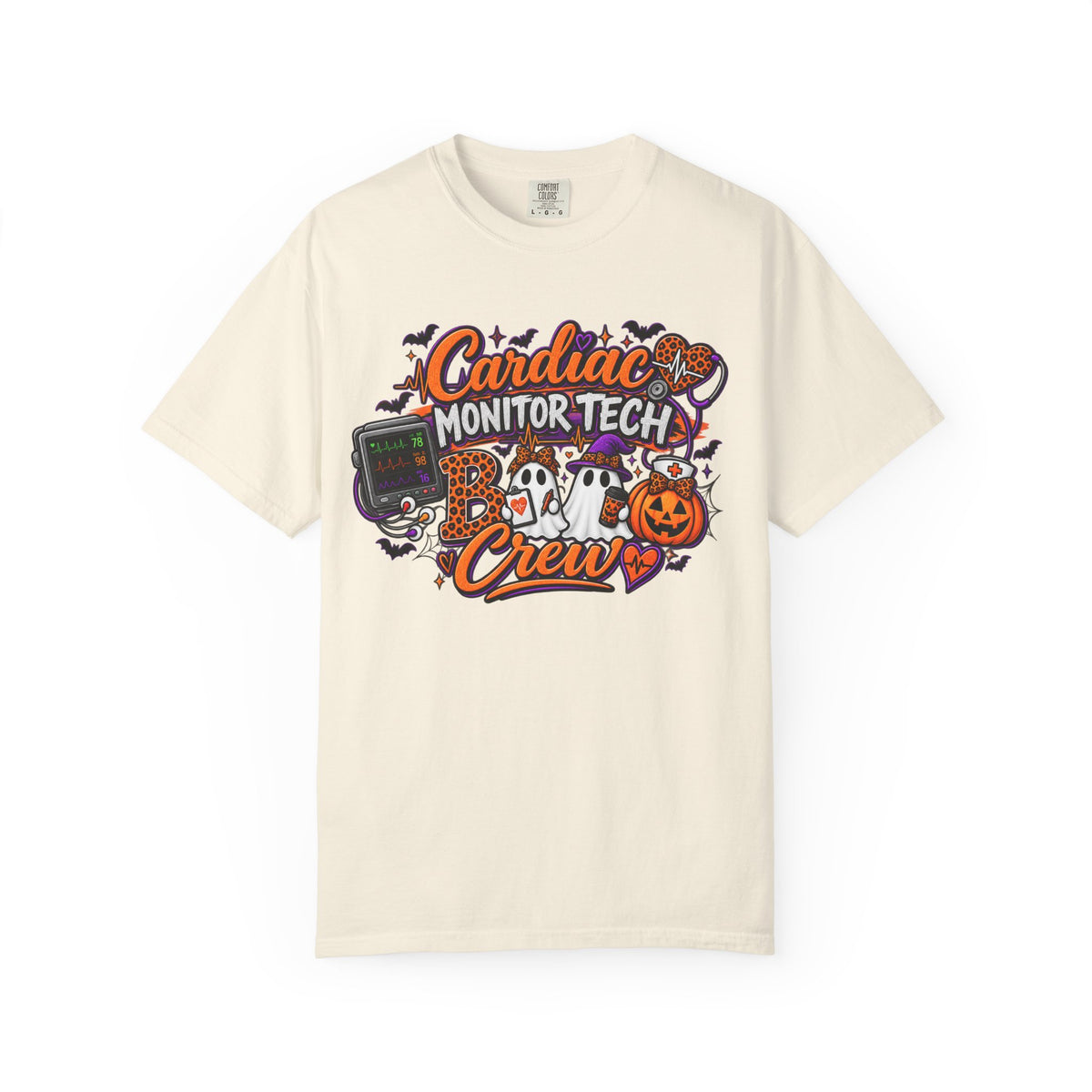 Cardiac Monitor Tech Boo Crew T-Shirt – Halloween ECG Gift for Nurses & Med Techs