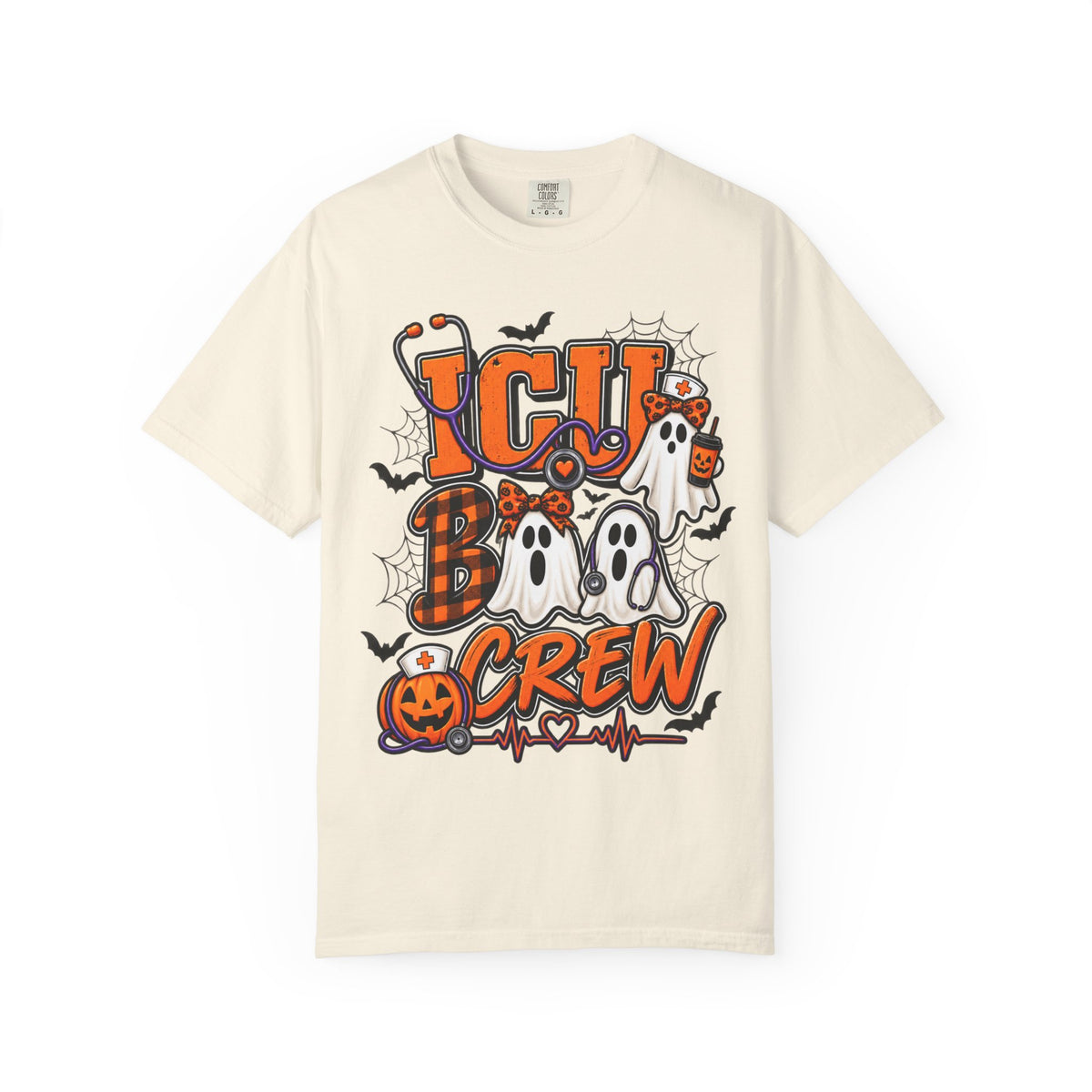 Halloween Ghost Crew T-Shirt — "I C U Boo Crew" Graphic Tee