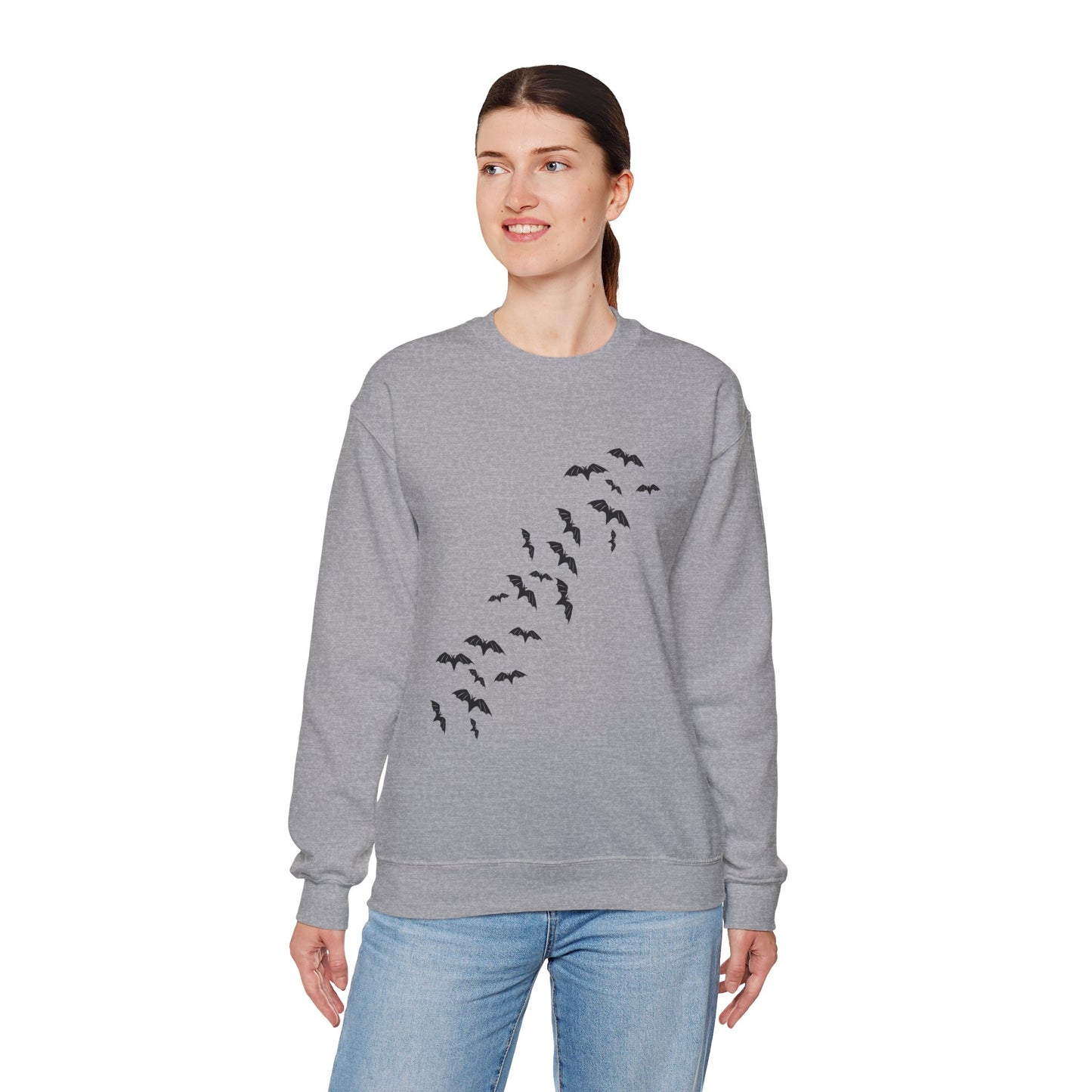 Halloween Haunted House Sweatshirt — Vintage Jack-o'-Lanterns & Bats Crewneck