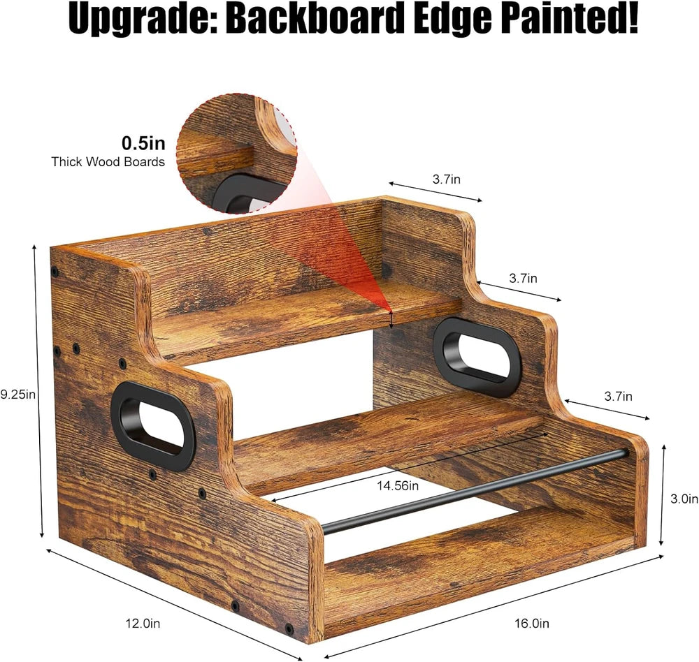 Wooden Coffee Syrup & Bottle Organizer Rack