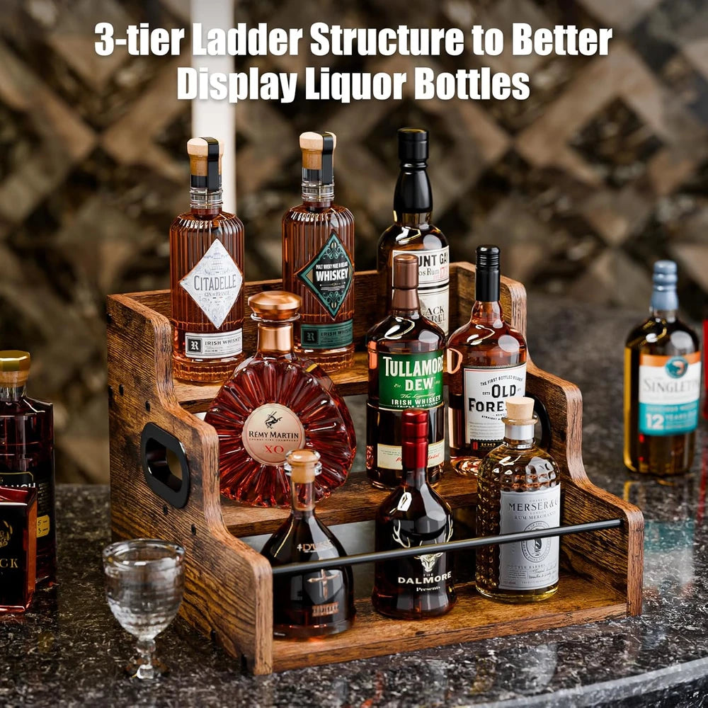 Wooden Coffee Syrup & Bottle Organizer Rack
