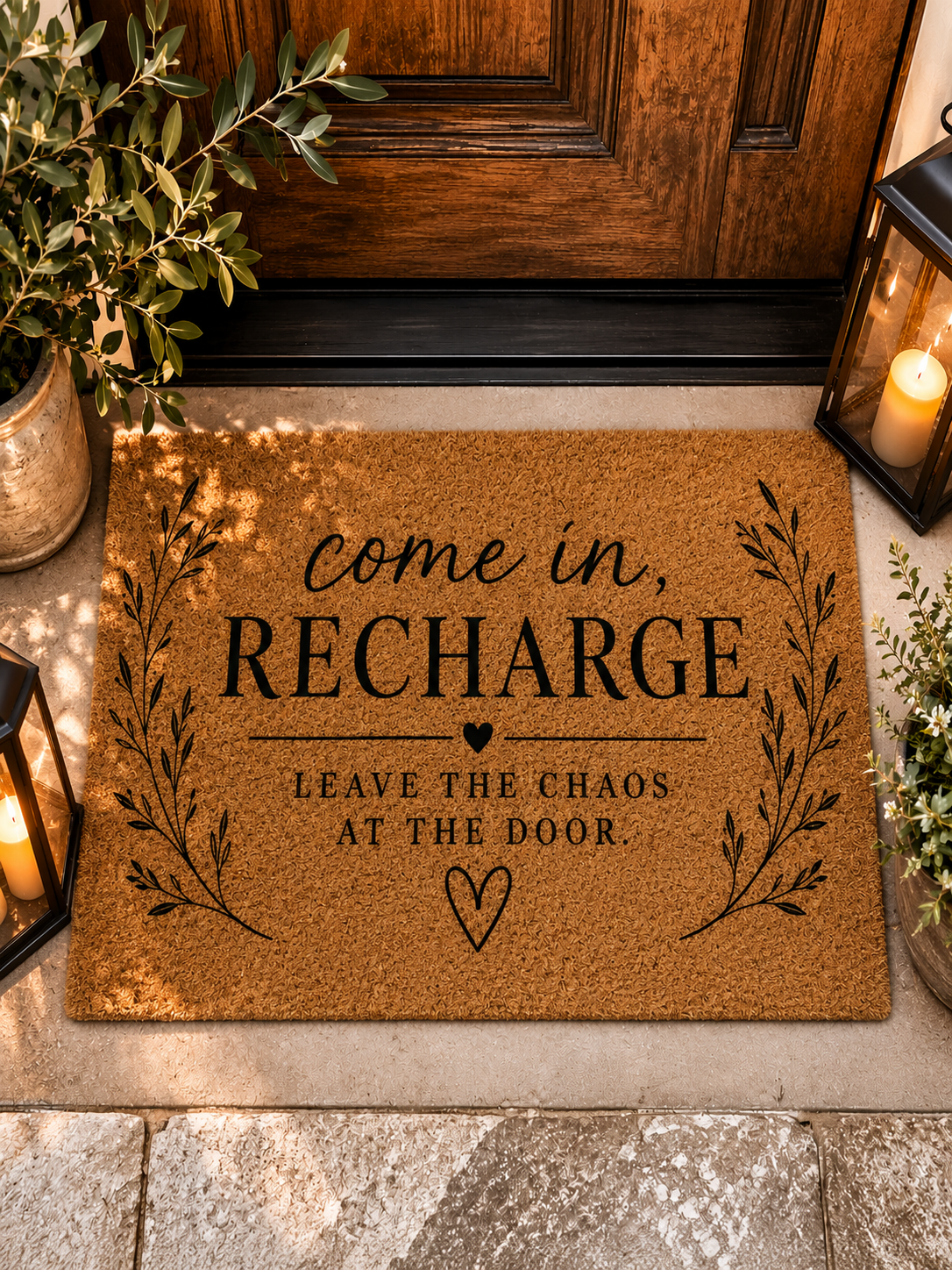 Doormat — "Come In, Recharge" Welcome Mat (Leave the Chaos at the Door)