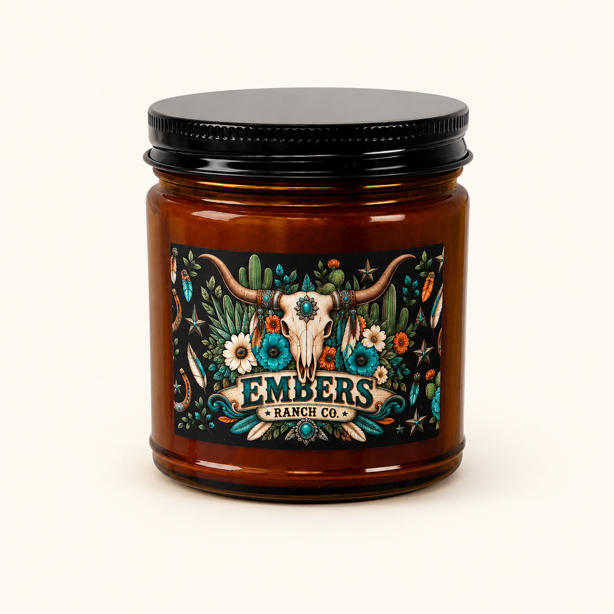 Embers Ranch Co. Western Soy Candle – 9 oz Amber Jar