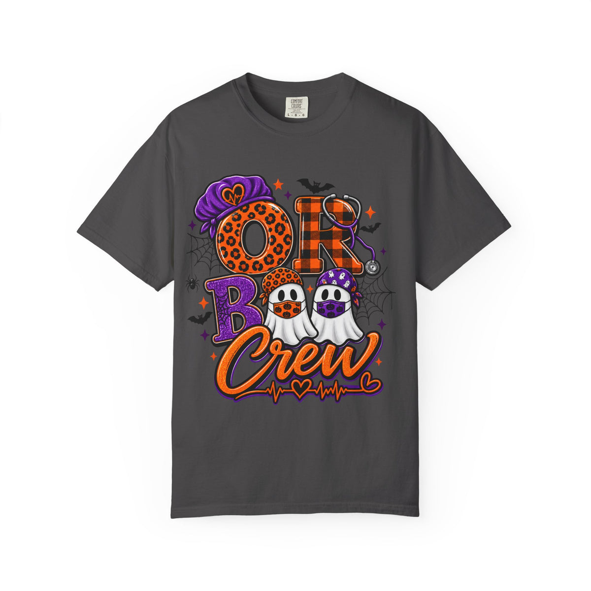 Halloween "OR Boo Crew' T-Shirt — Ghosts, Plaid & Spooky Graphics