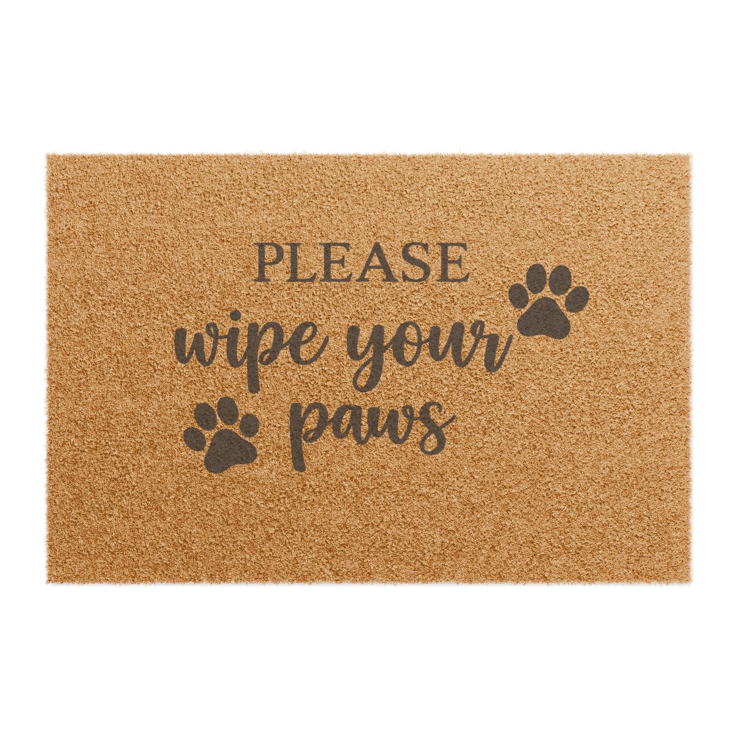 Please Wipe Your Paws Doormat – Pet Paw Print Coir Welcome Mat