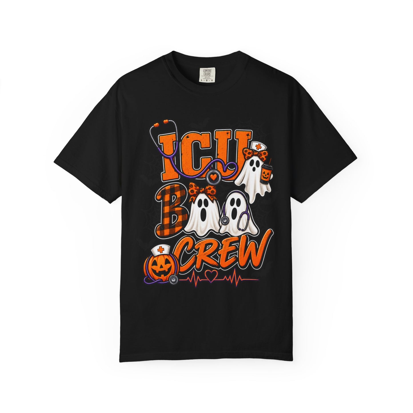 Halloween Ghost Crew T-Shirt — "I C U Boo Crew" Graphic Tee