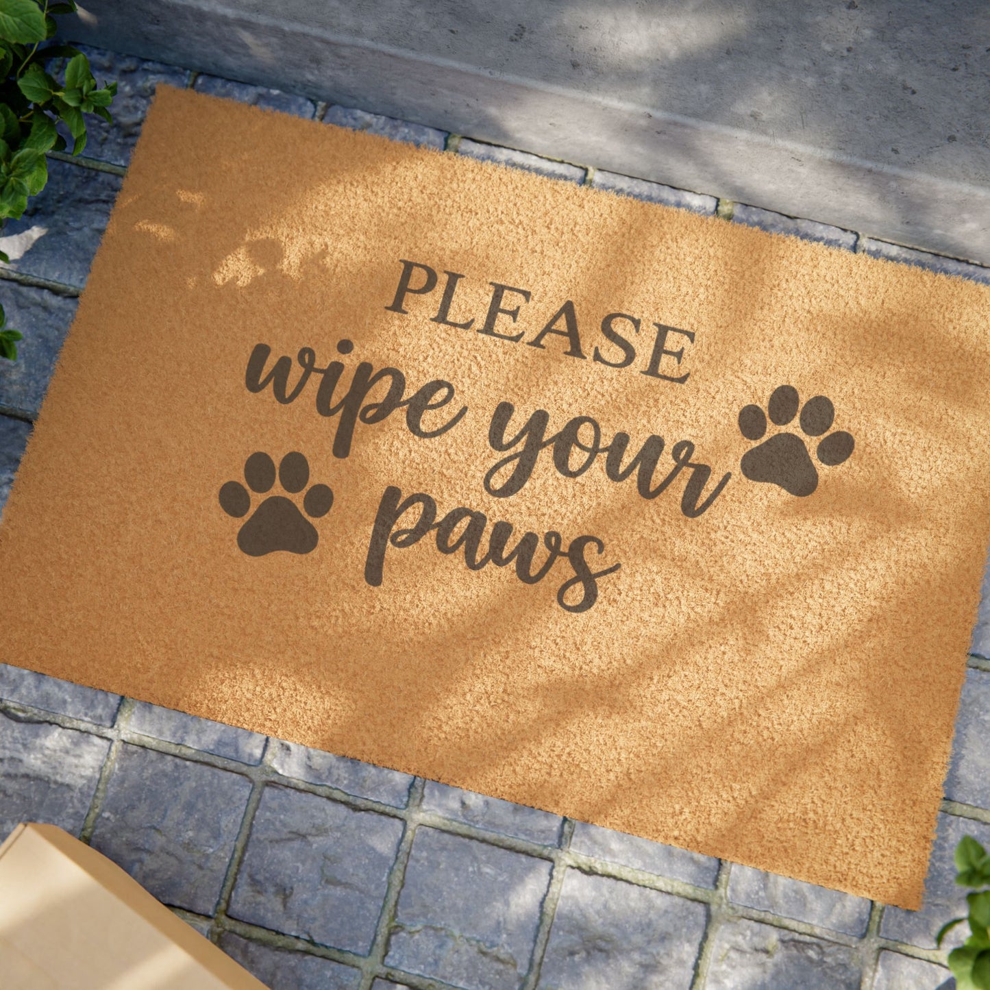 Please Wipe Your Paws Doormat – Pet Paw Print Coir Welcome Mat