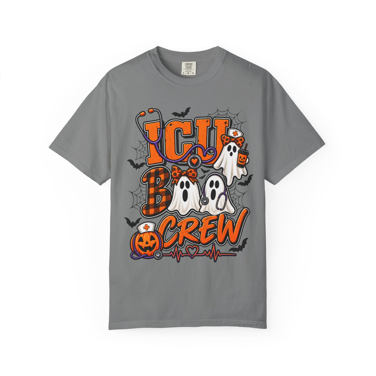 Halloween Ghost Crew T-Shirt — "I C U Boo Crew" Graphic Tee
