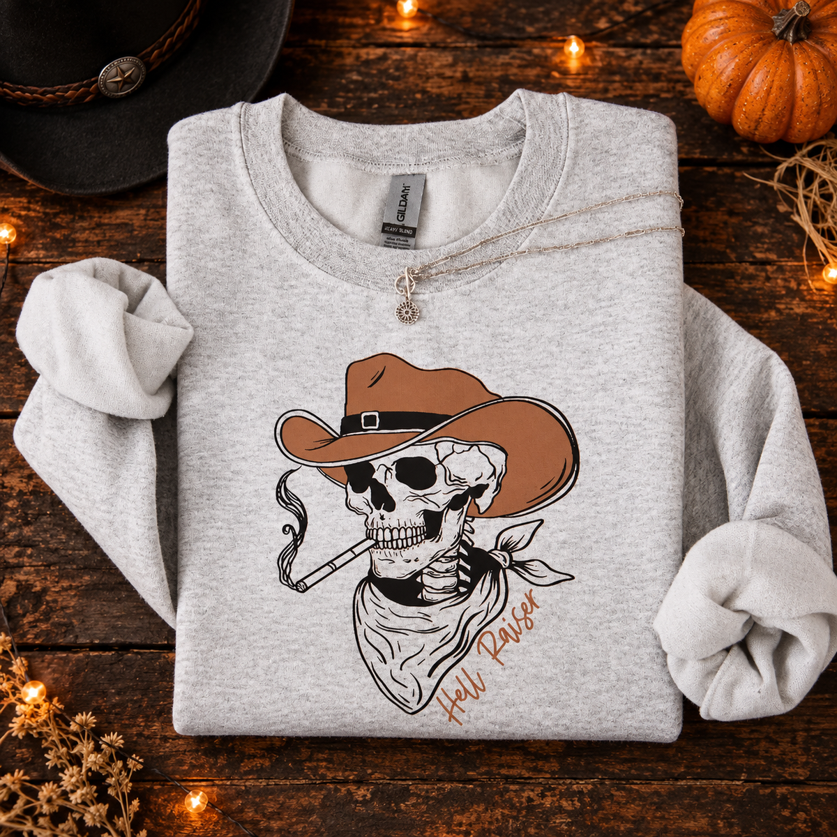 Hell Raiser Western Skeleton Crewneck Sweatshirt