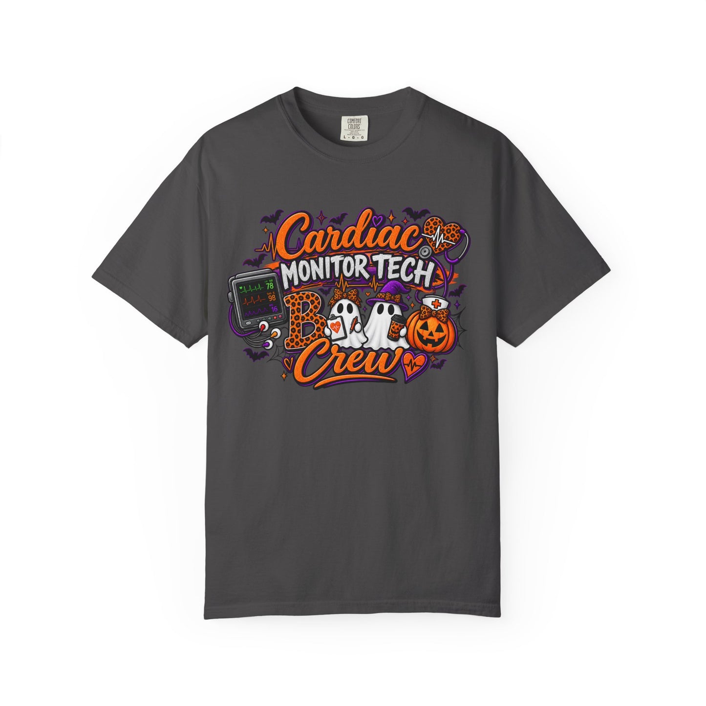 Cardiac Monitor Tech Boo Crew T-Shirt – Halloween ECG Gift for Nurses & Med Techs