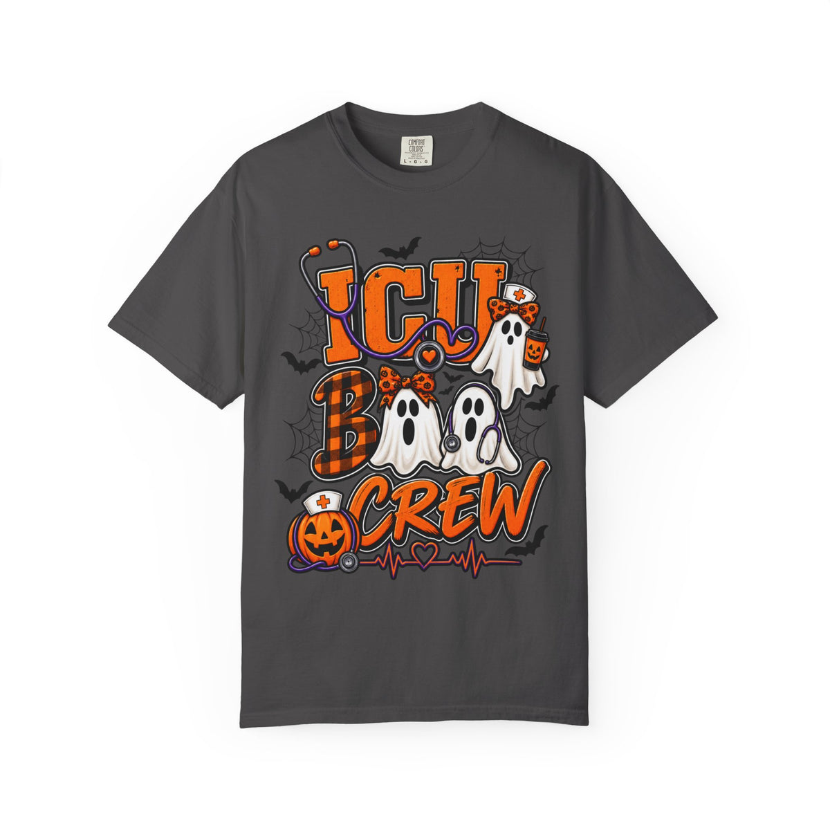 Halloween Ghost Crew T-Shirt — "I C U Boo Crew" Graphic Tee
