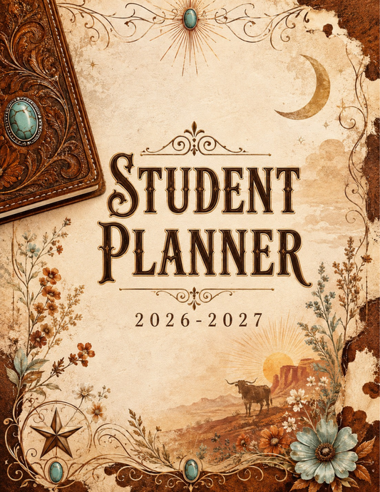 Boho Western Student Planner 2026–2027 | Digital Download