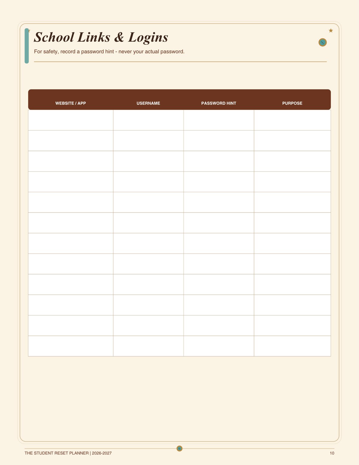 Boho Western Student Planner 2026–2027 | Digital Download