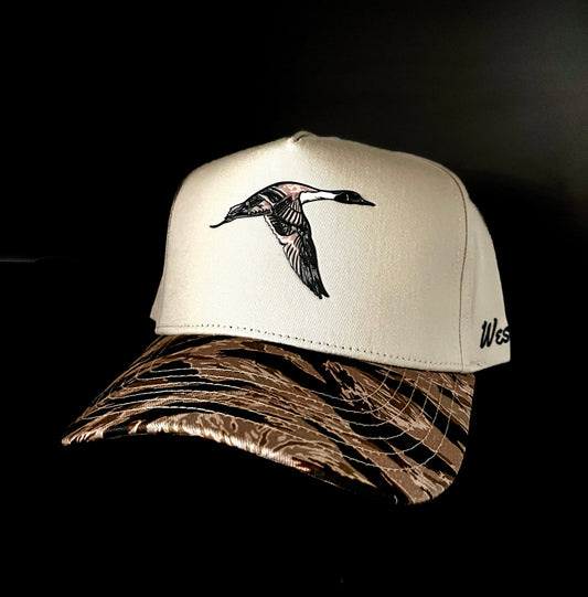 Pintail Duck Tiger Camo Snapback Hat