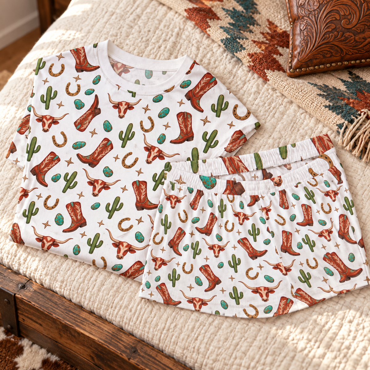 South Texas Cowgirl Short Pajama Set
