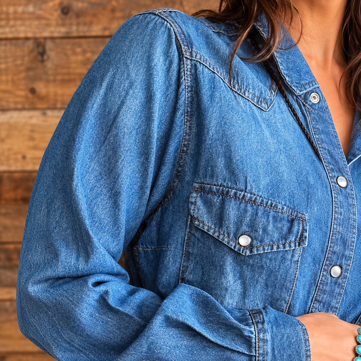 South Texas Washed Denim Button-Down Shirt