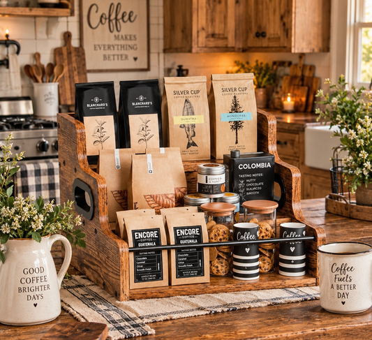 Wooden Coffee Syrup & Bottle Organizer Rack